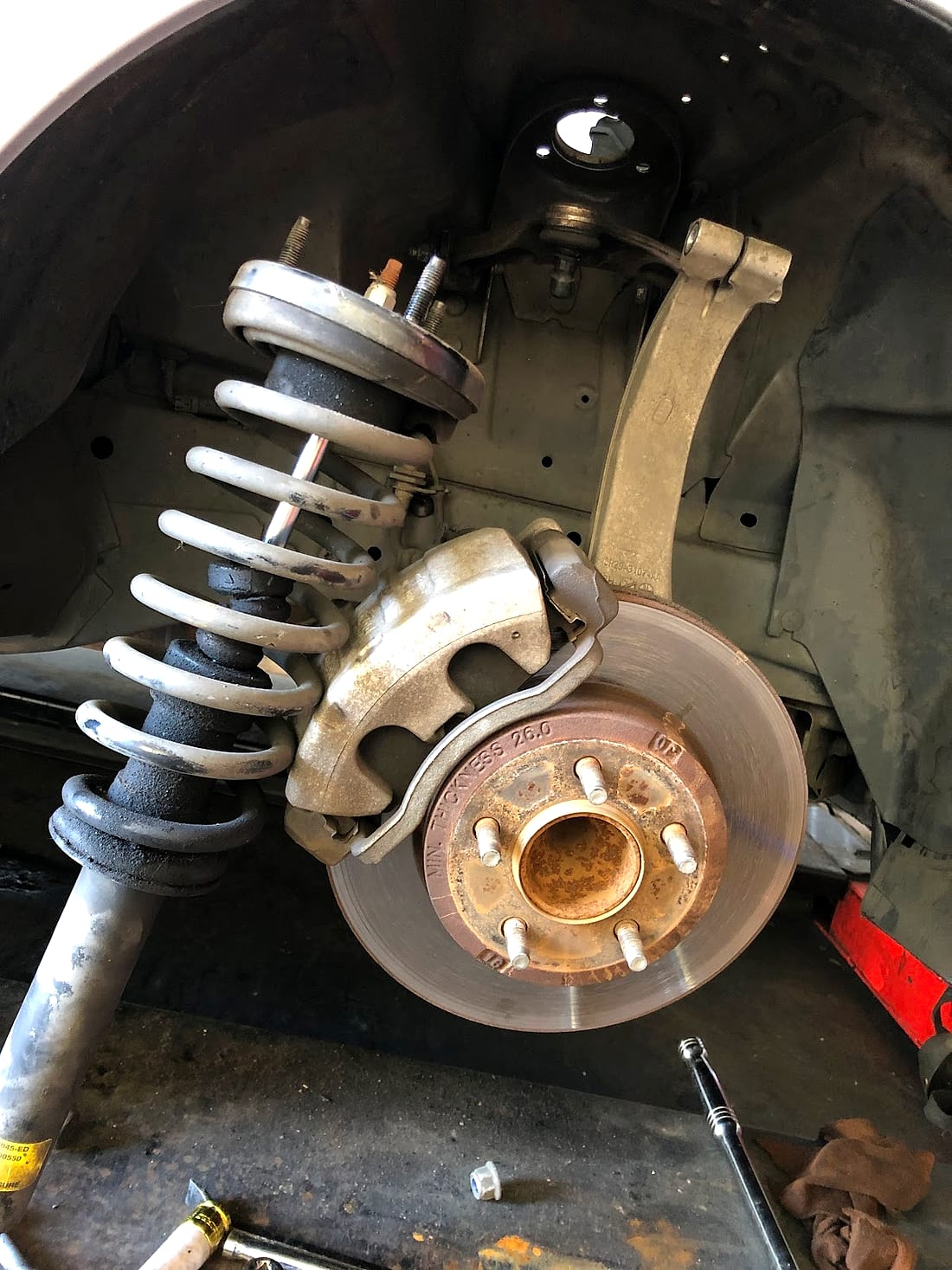 Suspension and brake disc work